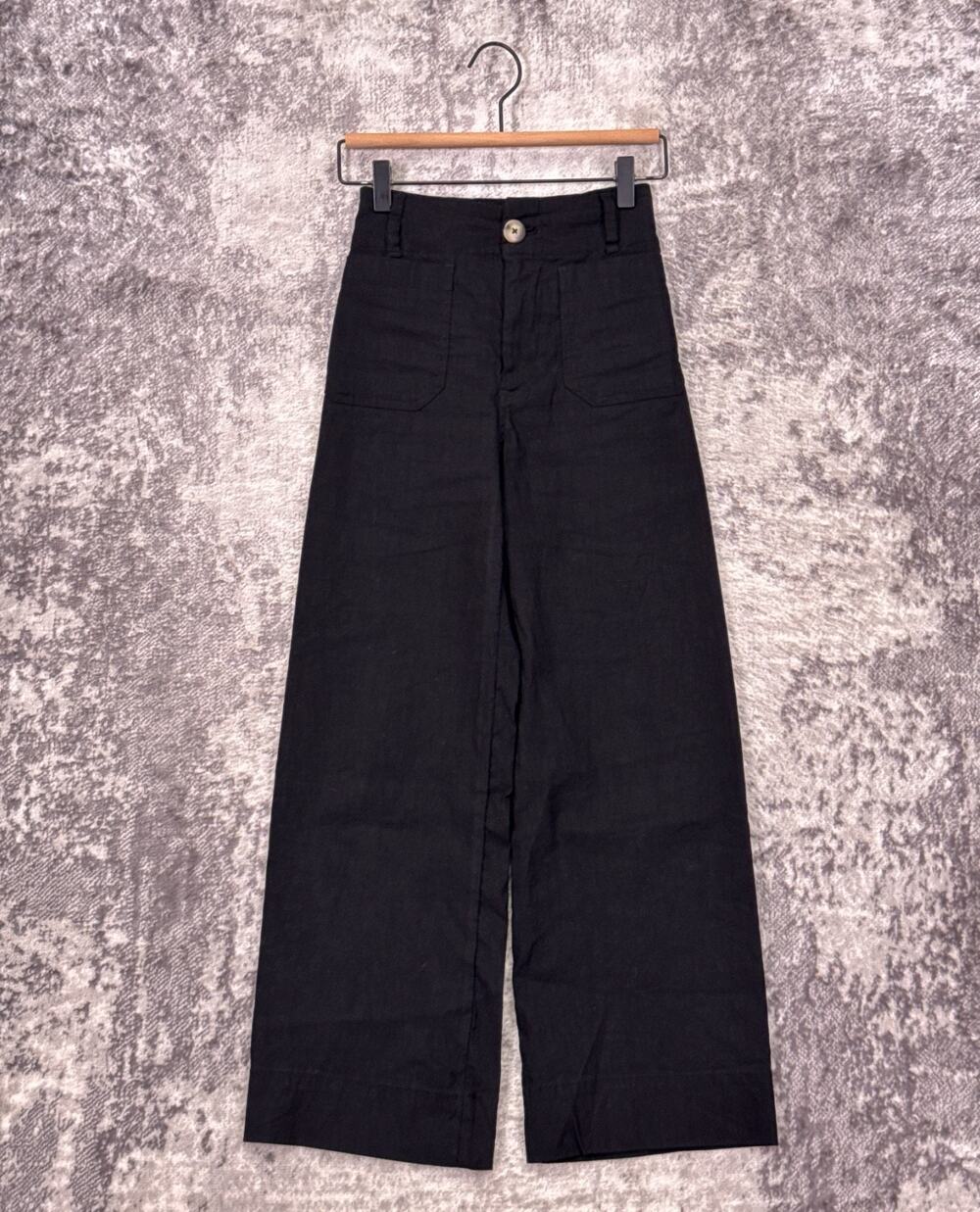 Maeve The Colette Pants 24 Womens Anthropologie Black Linen Magic Fabric